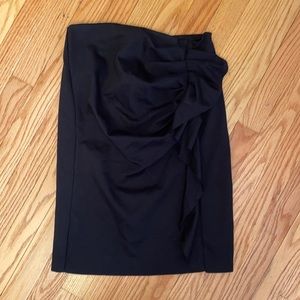 New York & Company Stretch Ruffle Black Skirt. Size 0